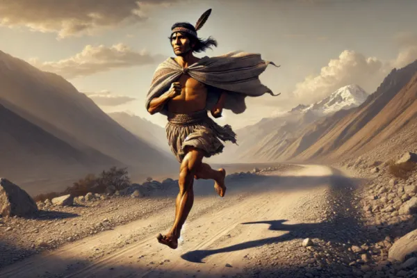 A chaski making a route to cusco